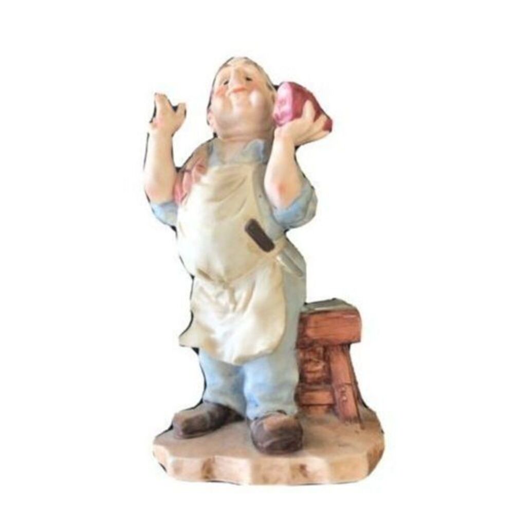 Lefton Butcher Porcelain Figurine Hand Painted KW 7333 Vintage